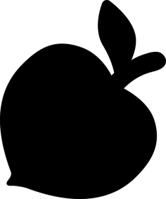 Peach Silhouette Craft Design Svg File, Free Vectors File